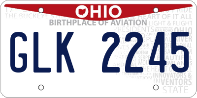 OH license plate GLK2245