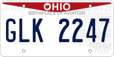 OH license plate GLK2247