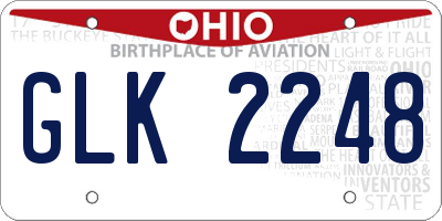 OH license plate GLK2248