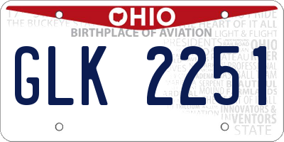 OH license plate GLK2251