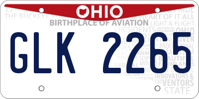 OH license plate GLK2265