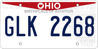 OH license plate GLK2268