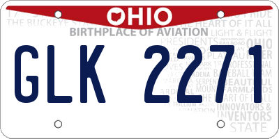 OH license plate GLK2271