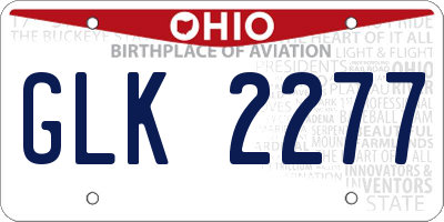 OH license plate GLK2277