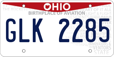 OH license plate GLK2285