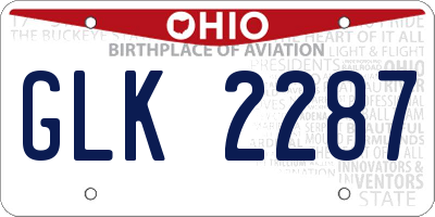 OH license plate GLK2287