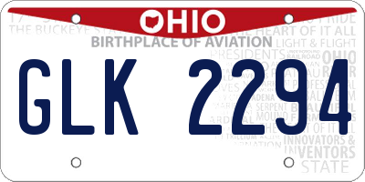 OH license plate GLK2294