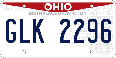 OH license plate GLK2296