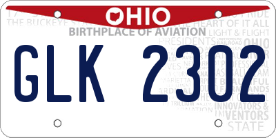 OH license plate GLK2302