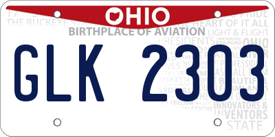 OH license plate GLK2303