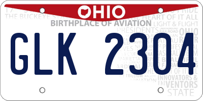 OH license plate GLK2304