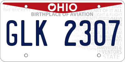 OH license plate GLK2307
