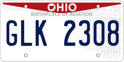 OH license plate GLK2308