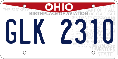 OH license plate GLK2310