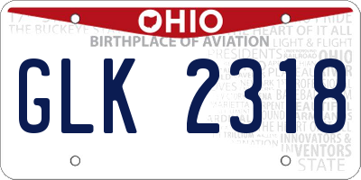 OH license plate GLK2318