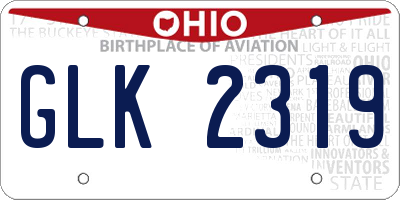 OH license plate GLK2319