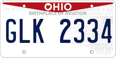 OH license plate GLK2334