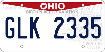 OH license plate GLK2335
