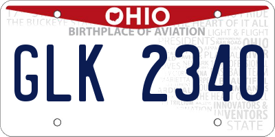 OH license plate GLK2340