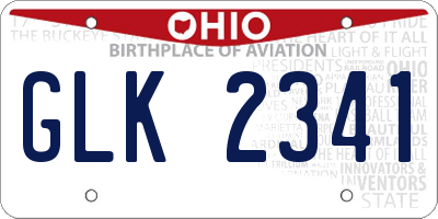 OH license plate GLK2341