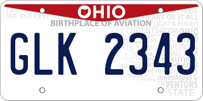 OH license plate GLK2343
