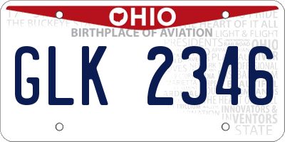 OH license plate GLK2346