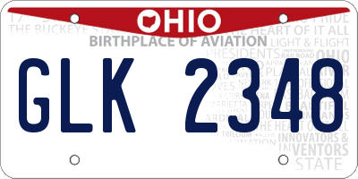 OH license plate GLK2348