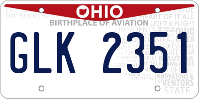 OH license plate GLK2351
