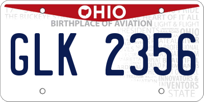 OH license plate GLK2356
