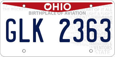 OH license plate GLK2363