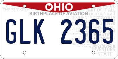 OH license plate GLK2365