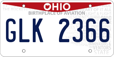OH license plate GLK2366