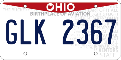 OH license plate GLK2367