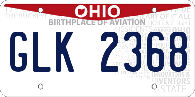 OH license plate GLK2368