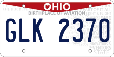 OH license plate GLK2370
