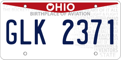 OH license plate GLK2371