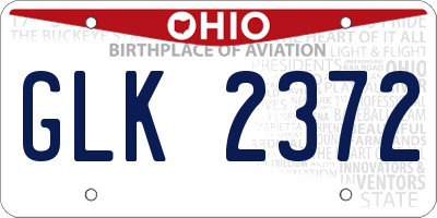 OH license plate GLK2372