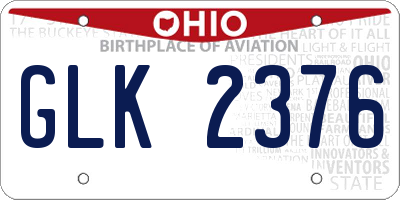 OH license plate GLK2376