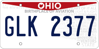OH license plate GLK2377
