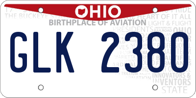 OH license plate GLK2380