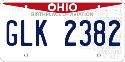 OH license plate GLK2382