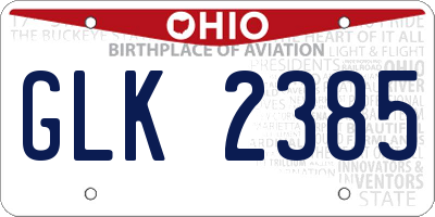 OH license plate GLK2385