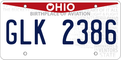 OH license plate GLK2386