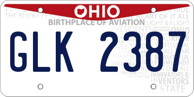 OH license plate GLK2387