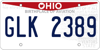 OH license plate GLK2389