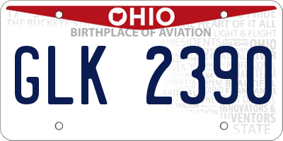 OH license plate GLK2390