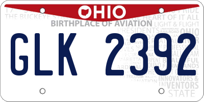 OH license plate GLK2392