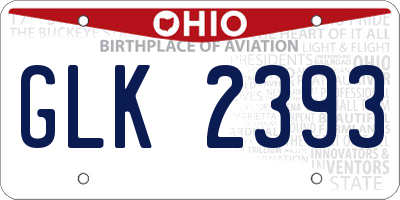 OH license plate GLK2393