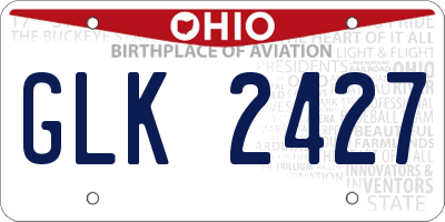 OH license plate GLK2427