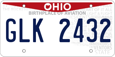 OH license plate GLK2432